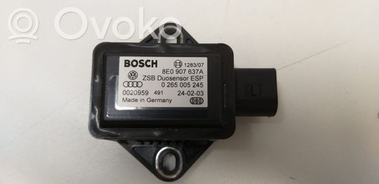 Audi A4 S4 B6 8E 8H ESP acceleration yaw rate sensor 8E0907637A 0265005245 0020959