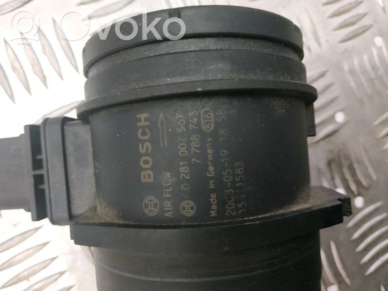 BMW 3 E90 E91 Mass air flow meter 7788743