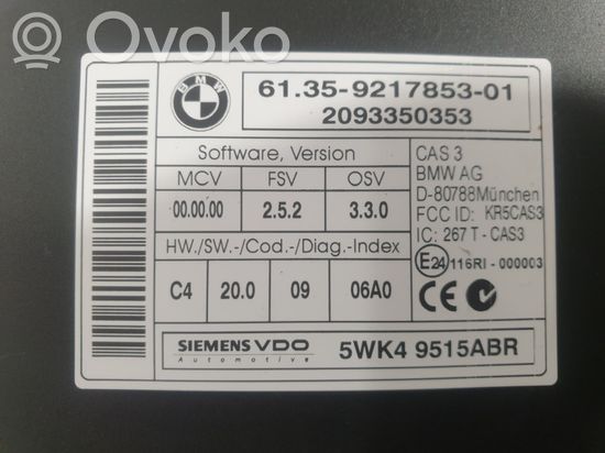 BMW 5 E60 E61 CAS control unit/module 9217853