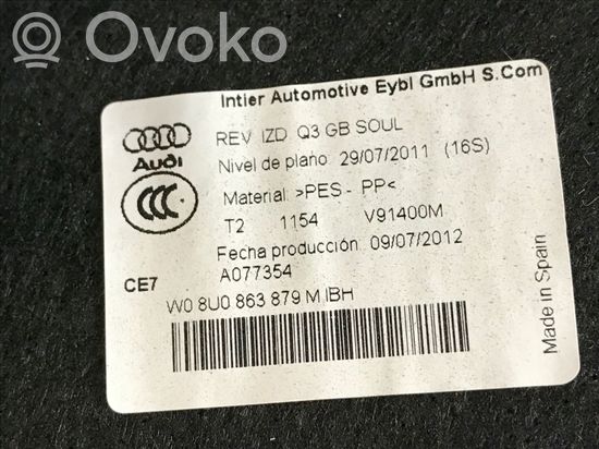 Audi Q3 8U Trunk/boot side trim panel 8U0863879M 4L0867468