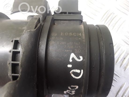 BMW 3 E90 E91 Mass air flow meter 0281002567 7788743