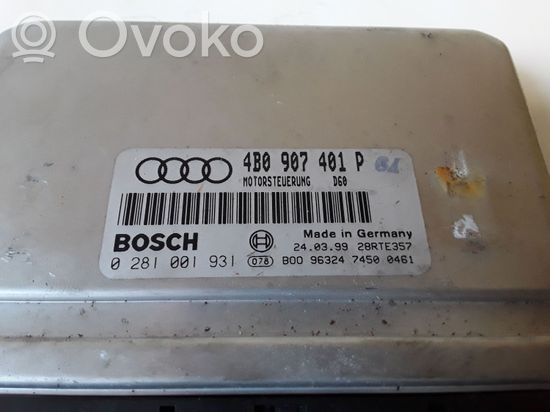 Audi A6 S6 C5 4B Engine control unit/module 4B0907401P 0281001931 28RTE357