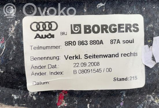 Audi Q5 SQ5 Trunk/boot side trim panel 8R0863880A