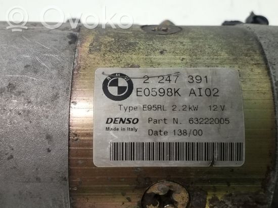 BMW 3 E46 Starter motor 2247391 E0598K 63222005
