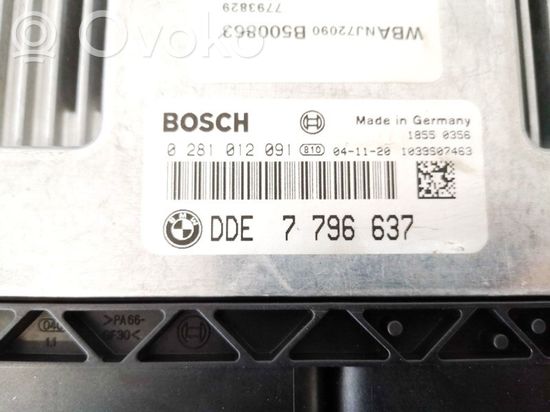 BMW 5 E60 E61 Engine ECU kit and lock set 0281012091 7796637 61.35-6963828 5wk47995 0281012091 7796637 61.35-6963828 5wk47995