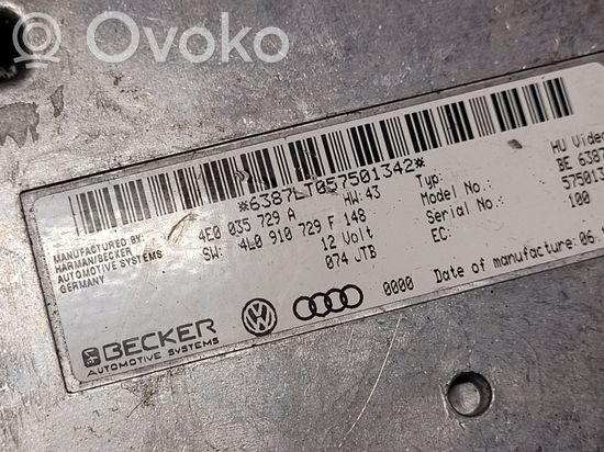 Audi A8 S8 D3 4E MMI control unit 4E0035729A 4L0910729F 57501342