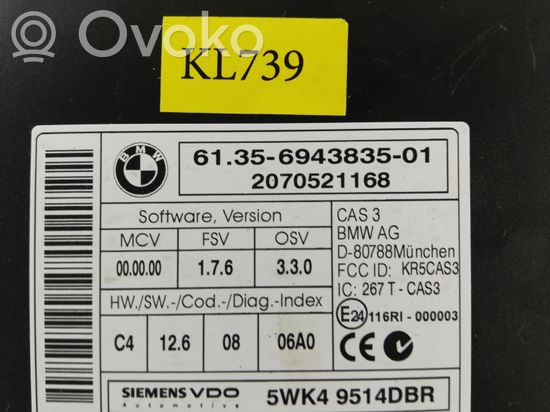 BMW 5 E60 E61 CAS control unit/module 6943835 61356943835