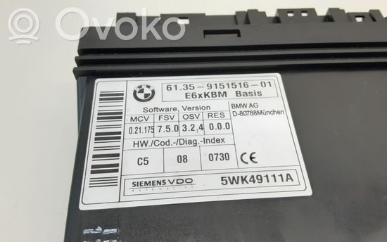 BMW 5 E60 E61 Comfort/convenience module 9151516 61359151516