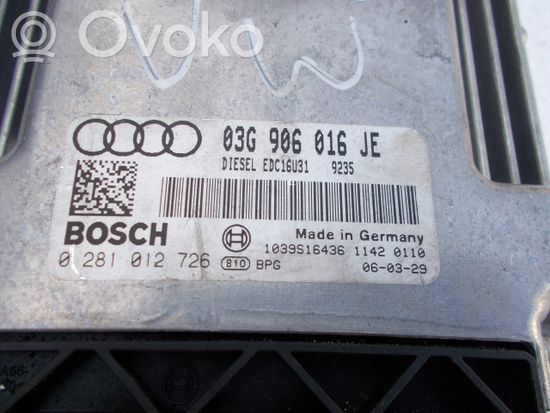 Audi A4 S4 B7 8E 8H Engine control unit/module 03G906016JE 0281012726