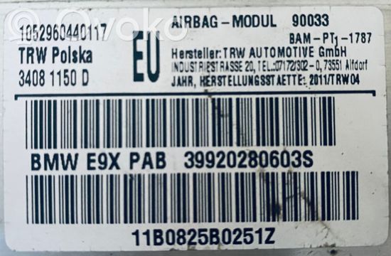 BMW 3 E90 E91 Passenger airbag 39920280603S 11B0825B0251Z