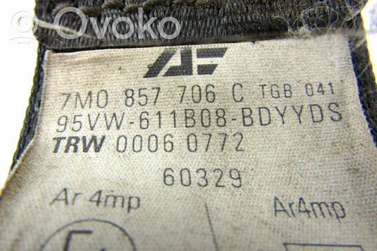 Volkswagen Sharan Front seatbelt 7M0857706C