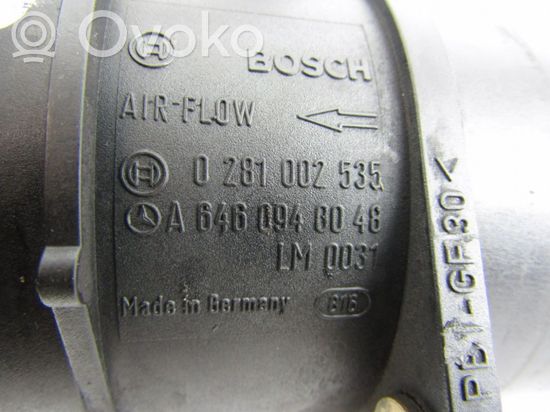 Mercedes-Benz C W203 Mass air flow meter 0281002535