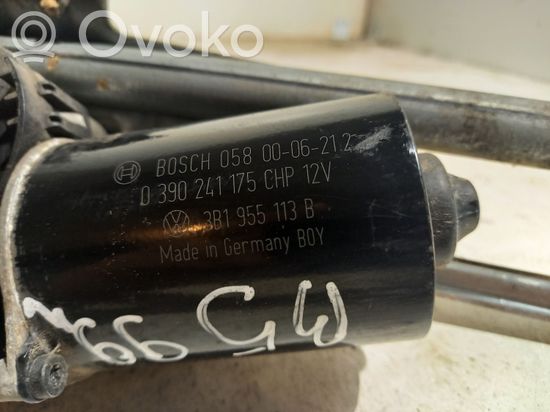 Volkswagen PASSAT B5 Front wiper linkage and motor 3B1955113B 8D1955325