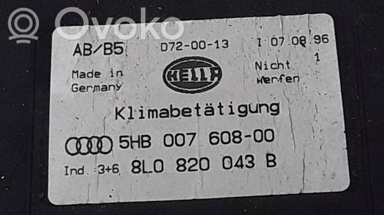 Audi A3 S3 8L Climate control unit 8L0820043B