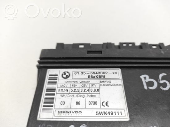 BMW 5 E60 E61 Comfort/convenience module 61356943062 5WK49111