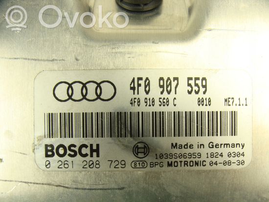Audi A6 S6 C6 4F Engine control unit/module 4F0907559 0261208729