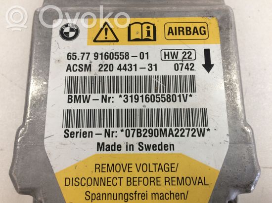 BMW 5 E60 E61 Airbag control unit/module 9160558