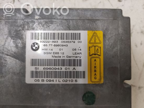 BMW 5 E60 E61 Airbag control unit/module 65776960943