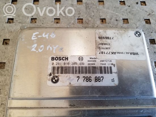 BMW 3 E46 Engine control unit/module 7786887 0281010205