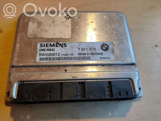 BMW 3 E46 Engine control unit/module 7511570 5WK90012 DMEMS43