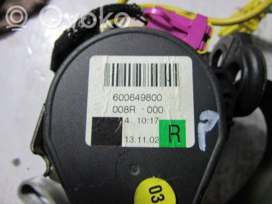 Volkswagen Phaeton Front seatbelt 600649800