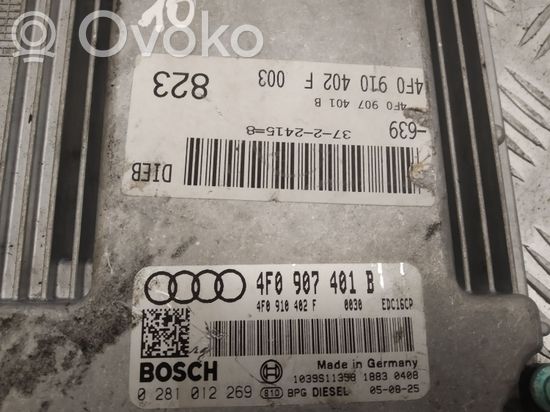 Audi A6 S6 C6 4F Engine control unit/module 4F0907401B 0281012269
