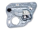 Rear door window regulator with motor