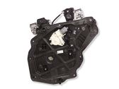 Rear door window regulator with motor