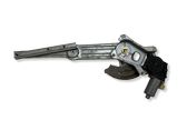 Rear door window regulator with motor