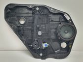 Rear door window regulator with motor