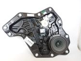 Rear door window regulator with motor