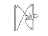 Rear door window regulator with motor