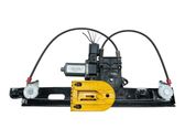 Rear door window regulator with motor