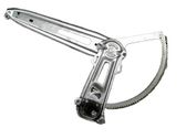Rear door window regulator with motor