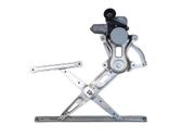 Rear door window regulator with motor