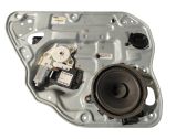 Rear door window regulator with motor