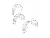 Front wheel arch liner splash guards