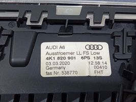 Audi A6 S6 C8 4K Kojelaudan sivutuuletussuuttimen kehys 4K1820902