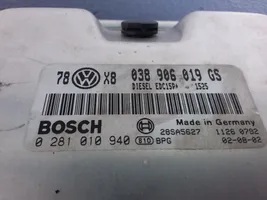 Volkswagen PASSAT B5.5 Moottorin ohjainlaite/moduuli (käytetyt) 0281010940