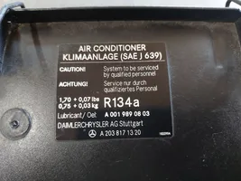 Mercedes-Benz C W203 Coperchio micro filtro dell’aria abitacolo A0019890803