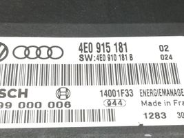 Audi A8 S8 D3 4E Module de contrôle de batterie 4E0910181B