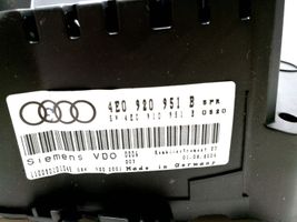 Audi A8 S8 D3 4E Compteur de vitesse tableau de bord 4E0920951B