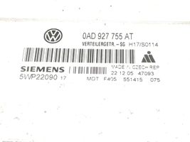 Volkswagen Touareg I Pavarų dėžės reduktorius (razdatkės) valdymo blokas 0AD927755AT