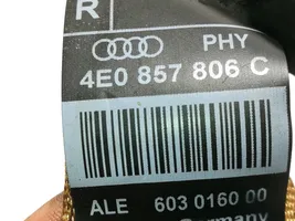 Audi A8 S8 D3 4E Takaistuimen turvavyö 4E0857806C