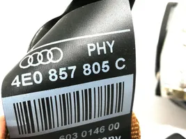 Audi A8 S8 D3 4E Takaistuimen turvavyö 4E0857805C