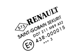 Renault Megane III Takakulmaikkunan ikkunalasi 43R000015