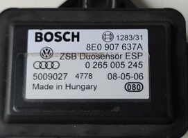 Audi A8 S8 D3 4E Capteur de vitesse de lacet d'accélération ESP 8E0907637A