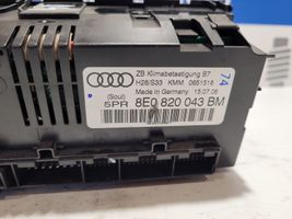 Audi A4 S4 B7 8E 8H Gaisa kondicioniera / klimata kontroles / salona apsildes vadības bloks (salonā) 8E0820043BM