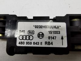 Audi A8 S8 D3 4E Sensore d’urto/d'impatto apertura airbag 4B0959643E