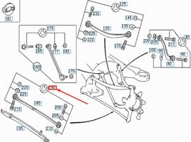 Mercedes-Benz S W220 Takajousituksen kallistumansäätöruuvi A2203503106